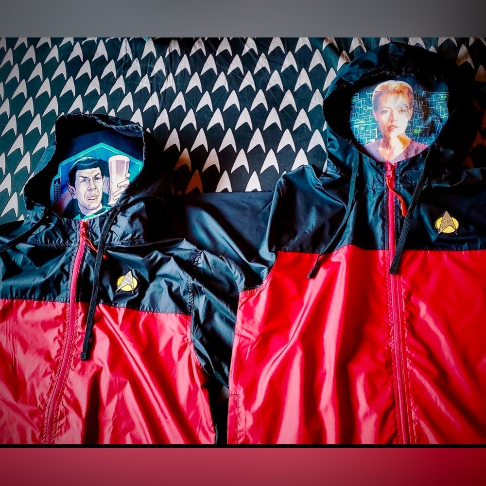 His and Her Matching Star Trek Hooded Windbreakers